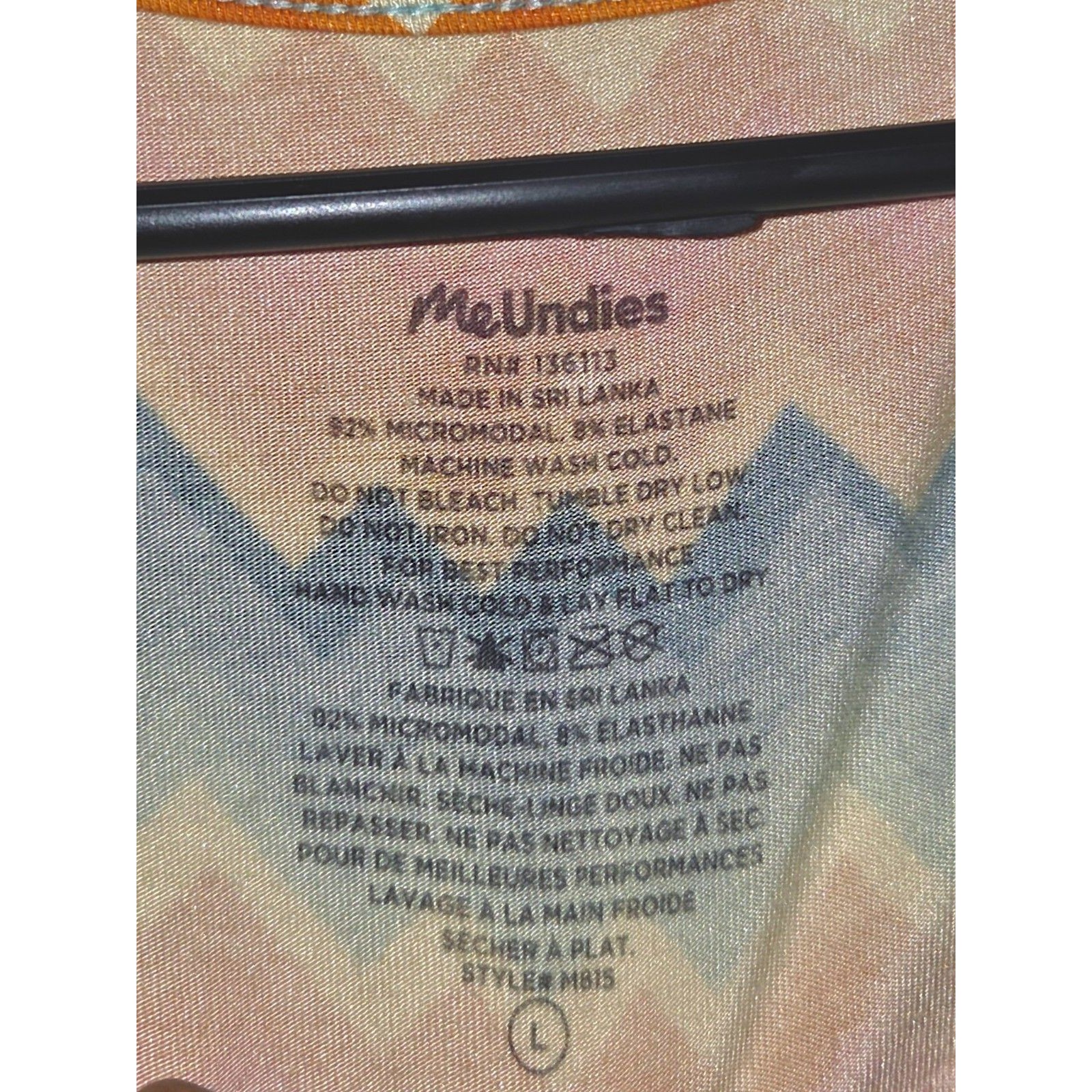 Me Undies Large Chevron Micro Modal Unisex Tee Orange, Blue, White Soft — image 2 of 3